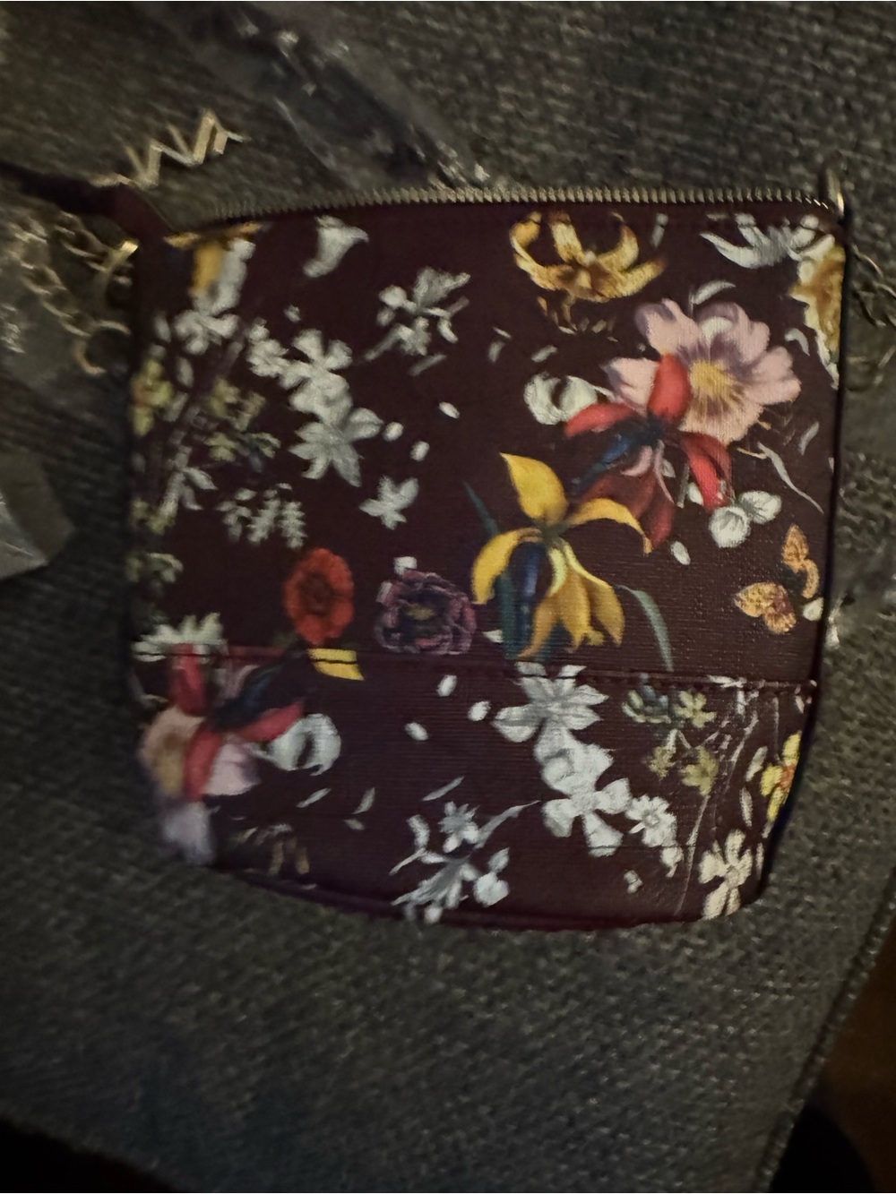 New - Marc New York Andrew Marc Floral Crossbody Bag Burgundy Multi-Color - Picture 2 of 9
